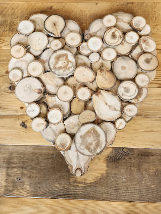 wall art, heart, wall hanging, wood cookie art, valentines day, gift idea