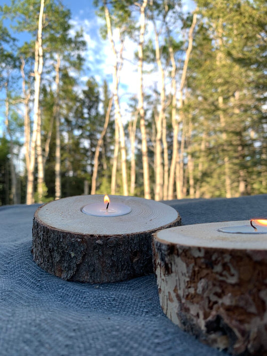 Tealight candle holder, weddings, wood decor, candle, mood, set of candle holders