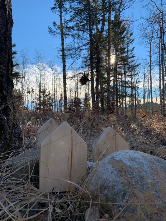 Abstract Wooden Houses